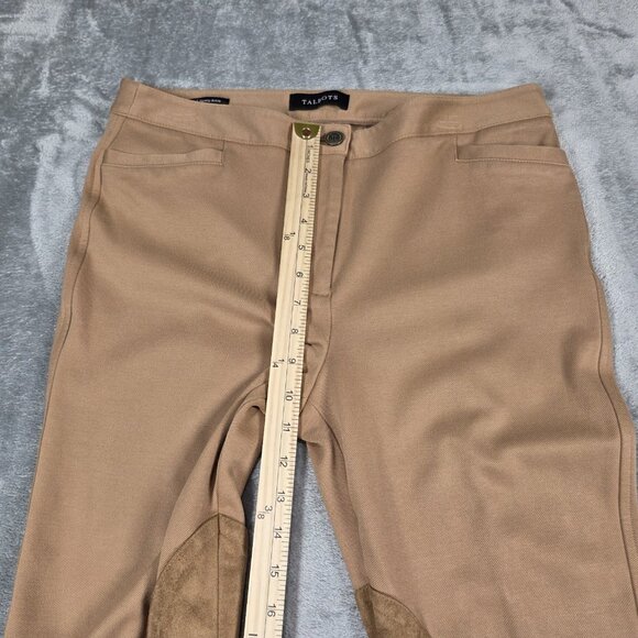 Talbots Pants Womens 10 Tan Faux Suede Jodhpurs Equestrian Preppy Skinny Ankle - Picture 6 of 7